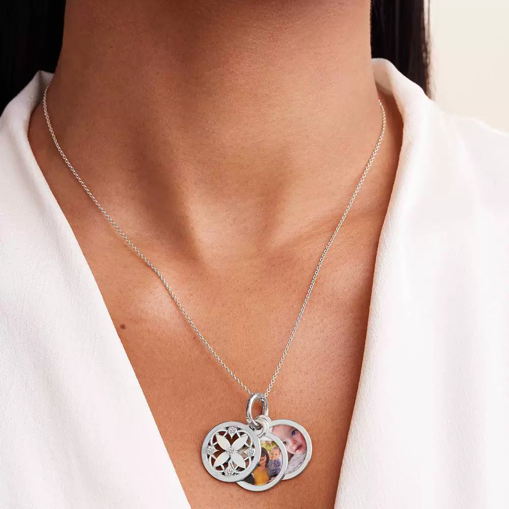 Custom Pave Locket Necklace, Multiplate Family Photo , Personalized Gift For New Mom, Grandma Gift