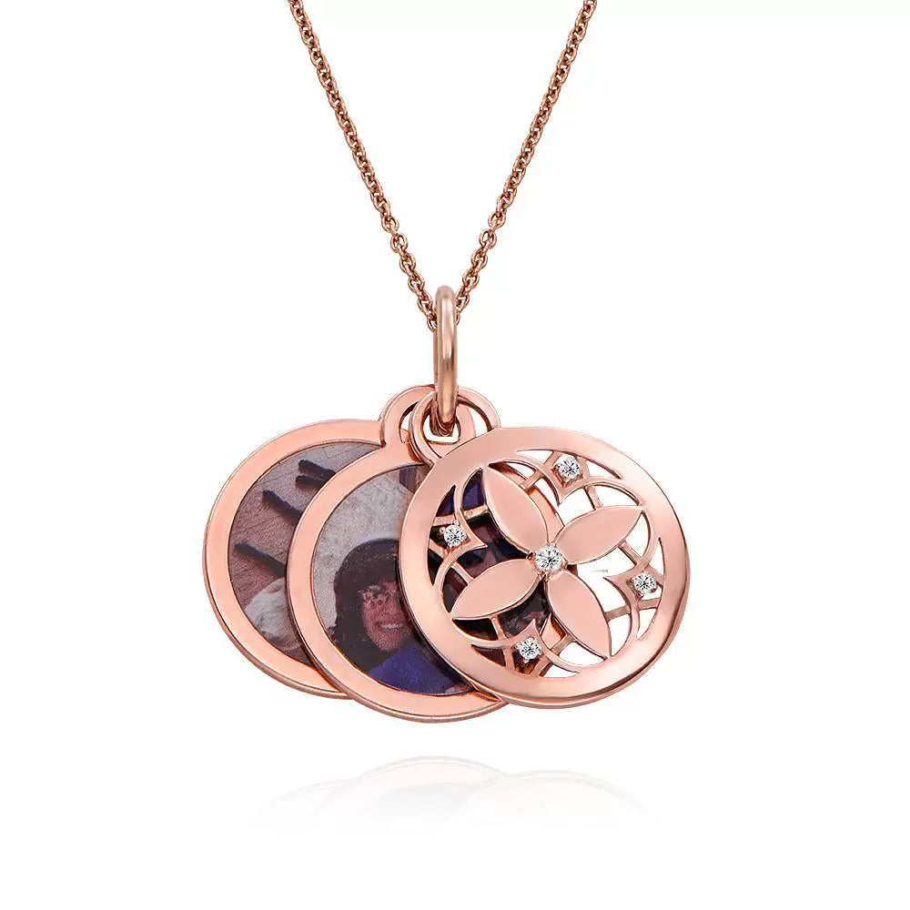 Custom Pave Locket Necklace, Multiplate Family Photo , Personalized Gift For New Mom, Grandma Gift
