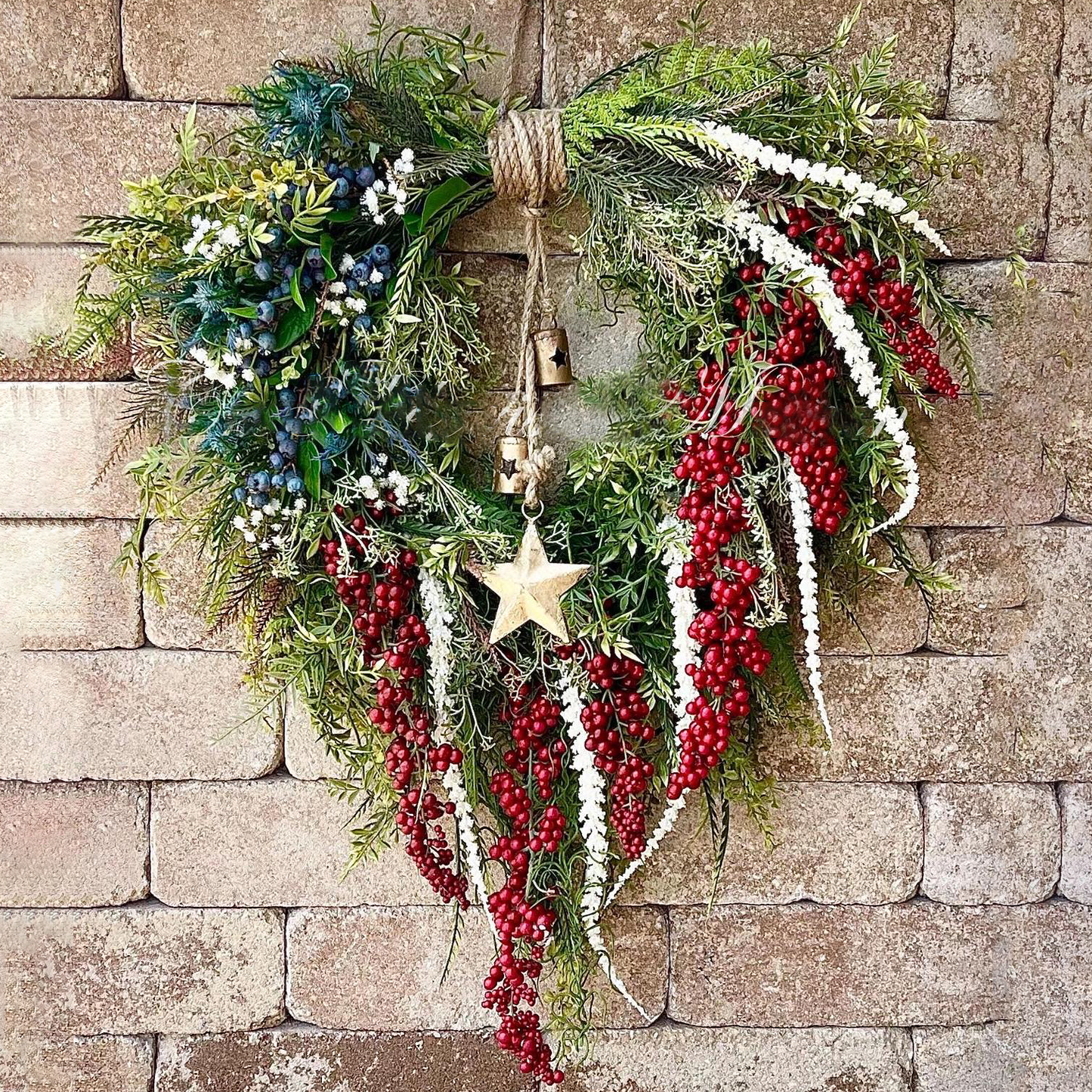 🔥Flash Sale-80% Off🔥Patriotic Americana Wreath: Rustic Red, White, and Blue Fourth of July Decoration